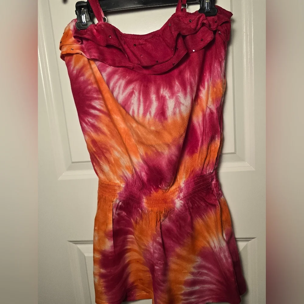 Justice‎ Tie-Dye Girls Romper with Ruffle Detail Size 16